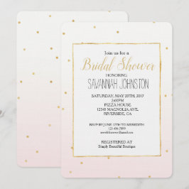 Blush Pink Gold Confetti Sparkle Ombre Kaart