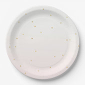 Blush Pink Gold Confetti Sparkle Ombre Papieren Bordje (Voorkant)
