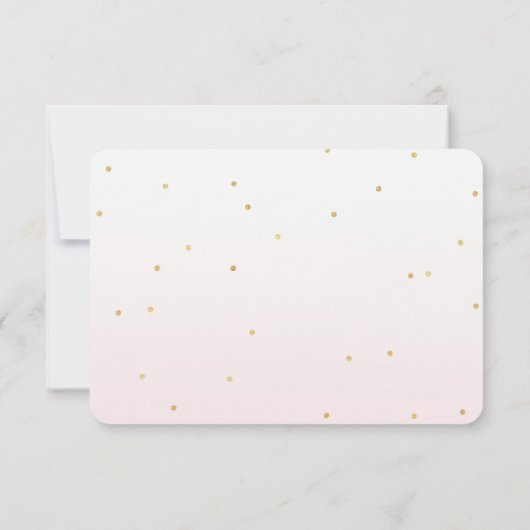 Blush Pink Gold Confetti Sparkle Ombre RSVP (Achterkant)