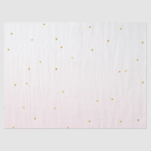 Blush Pink Gold Confetti Sparkle Ombre Tissuepapier (Voorkant)