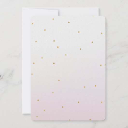 Blush Pink Gold Confetti Sparkle Ombre Verjaardag Kaart (Achterkant)