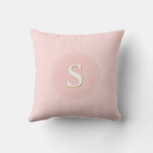 Blush Pink Gold Confetti Stippen | Monogram Initia Kussen (Achterkant)
