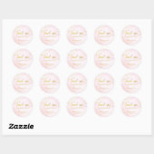 Blush Pink & Gold Confetti Sweet 16 Thank You Ronde Sticker (Vel)