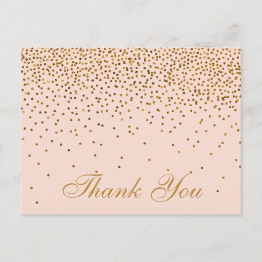 Blush Pink & Gold Confetti Weddenschap Hartelijk d Briefkaart (Voorkant)