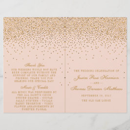 Blush Pink & Gold Confetti Wedding Bi-voudig Progr