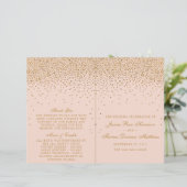 Blush Pink & Gold Confetti Wedding Bi-voudig Progr (Staand voorkant)