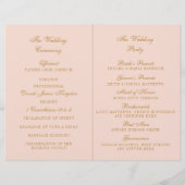 Blush Pink & Gold Confetti Wedding Bi-voudig Progr (Achterkant)