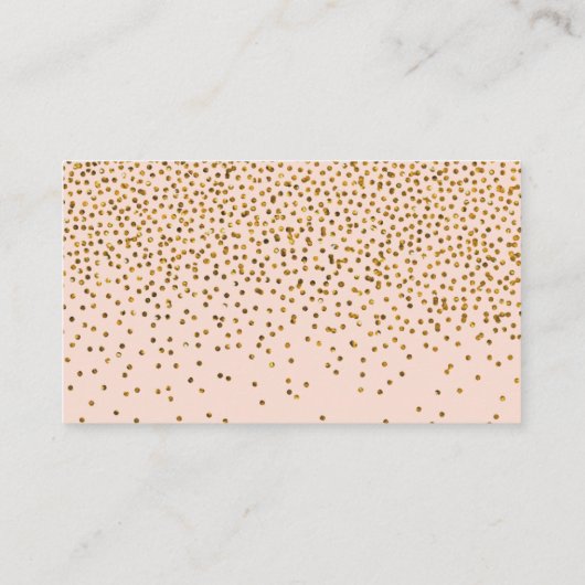 Blush Pink & Gold Confetti Wedding Informatiekaartje (Achterkant)
