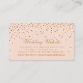 Blush Pink & Gold Confetti Wedding Informatiekaartje (Voorkant)