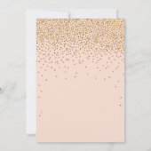 Blush Pink & Gold Confetti Wedding Kaart (Achterkant)
