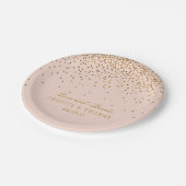 Blush Pink & Gold Confetti Wedding Papieren Bordje (Gekanteld)