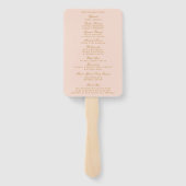 Blush Pink & Gold Confetti Wedding Program Handwaaier (Achterkant)