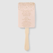 Blush Pink & Gold Confetti Wedding Program Handwaaier (Voorkant)