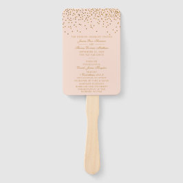 Blush Pink & Gold Confetti Wedding Program Handwaaier