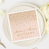 Blush Pink & Gold Confetti Wedding Servetten