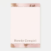 Blush Pink Gold Cowgirl Koeienhuid Post-it® Notes (Voorkant)