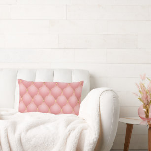 Blush Pink Gold Diamond Ogee Tufted Pillow Kussen