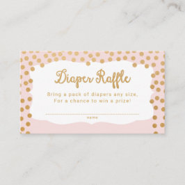 Blush Pink Gold Dot Luier Raffle Tickets Informatiekaartje