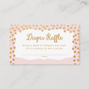 Blush Pink Gold Dot Luier Raffle Tickets Informatiekaartje