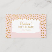 Blush Pink Gold Dot Luier Raffle Tickets Informatiekaartje (Achterkant)