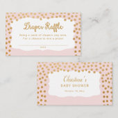 Blush Pink Gold Dot Luier Raffle Tickets Informatiekaartje (Voorkant / Achterkant)