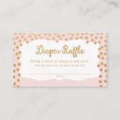 Blush Pink Gold Dot Luier Raffle Tickets Informatiekaartje (Voorkant)