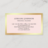 Blush Pink Gold Dumbbell Fitness Personal Trainer Visitekaartje (Achterkant)