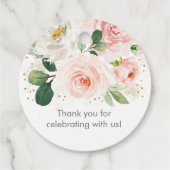 Blush Pink Gold Dust Floral Vrijgezellenfeest Bedankjes Labels (Achterkant)