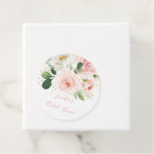 Blush Pink Gold Dust Floral Vrijgezellenfeest Bedankjes Labels (In situ)