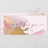 Blush Pink Gold Dust Glitter Gift Certicate (Voorkant / Achterkant)