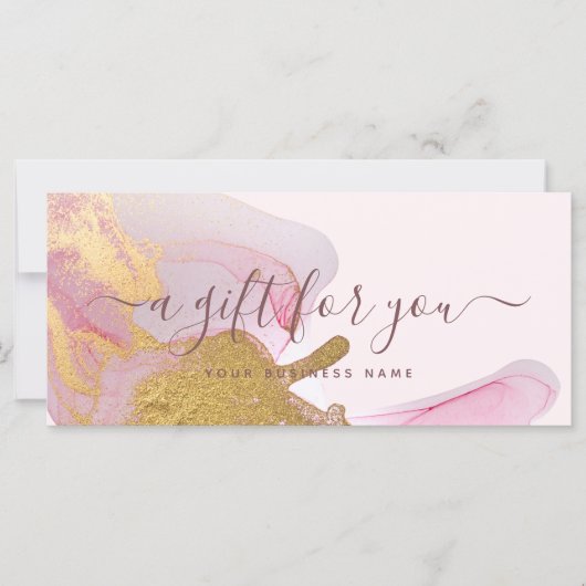 Blush Pink Gold Dust Glitter Gift Certicate (Voorkant)