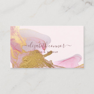 Blush Pink Gold Dust Glitter Waterverf Visitekaartje