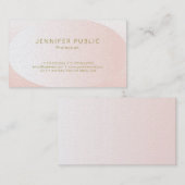 Blush Pink Gold Elegant Design Trendy Luxury Plain Visitekaartje (Voorkant / Achterkant)