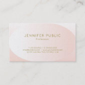 Blush Pink Gold Elegant Design Trendy Luxury Plain Visitekaartje (Voorkant)