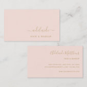 Blush Pink Gold Elegant Hair Stylist Makeup Artist Visitekaartje (Voorkant / Achterkant)