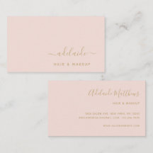 Blush Pink Gold Elegant Hair Stylist Makeup Artist