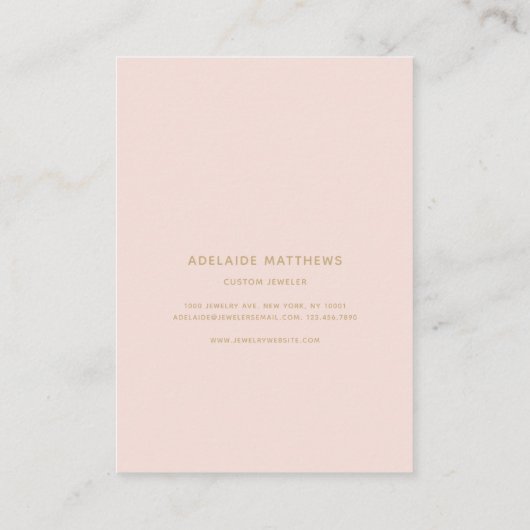 Blush Pink Gold Elegant Ketting Veroorbaar beeldsc Visitekaartje (Achterkant)