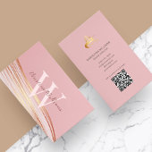 Blush Pink Gold Elegant Modern Minimalist Visitekaartje