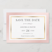 Blush Pink Gold Elegant Modern Wedding Save The Date (Voorkant)