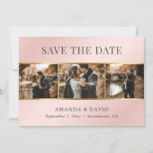 Blush Pink Gold Elegant Photo Weddenschap Save The Date (Voorkant)