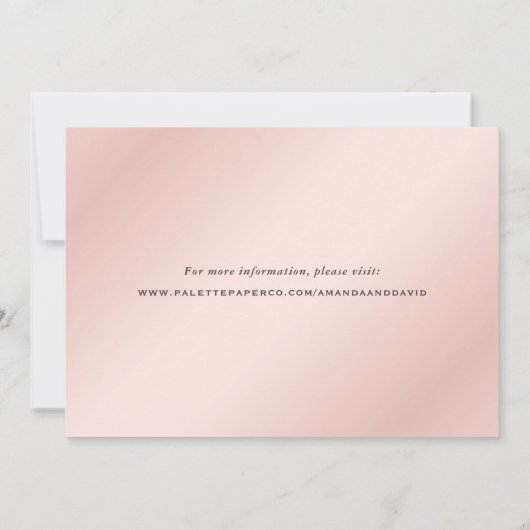 Blush Pink Gold Elegant Photo Weddenschap Save The Date (Achterkant)