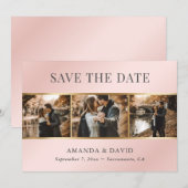 Blush Pink Gold Elegant Photo Weddenschap Save The Date (Voorkant / Achterkant)