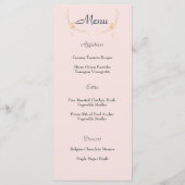 Blush Pink, Gold en Navy, Wedding Menu (Achterkant)
