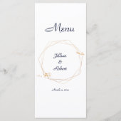 Blush Pink, Gold en Navy, Wedding Menu (Voorkant)