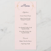 Blush Pink, Gold en Navy, Wedding Menu (Achterkant)