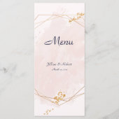 Blush Pink, Gold en Navy, Wedding Menu (Voorkant)