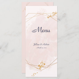 Blush Pink, Gold en Navy, Wedding Menu