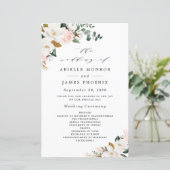Blush Pink Gold en White Floral Wedding Programs (Staand voorkant)