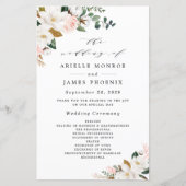 Blush Pink Gold en White Floral Wedding Programs (Voorkant)