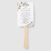 Blush Pink Gold en White Floral Wedding Programs Handwaaier (Voorkant)